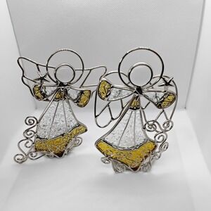 Stain Resin Angel Tealight‎ Candle Holders Set Of 2